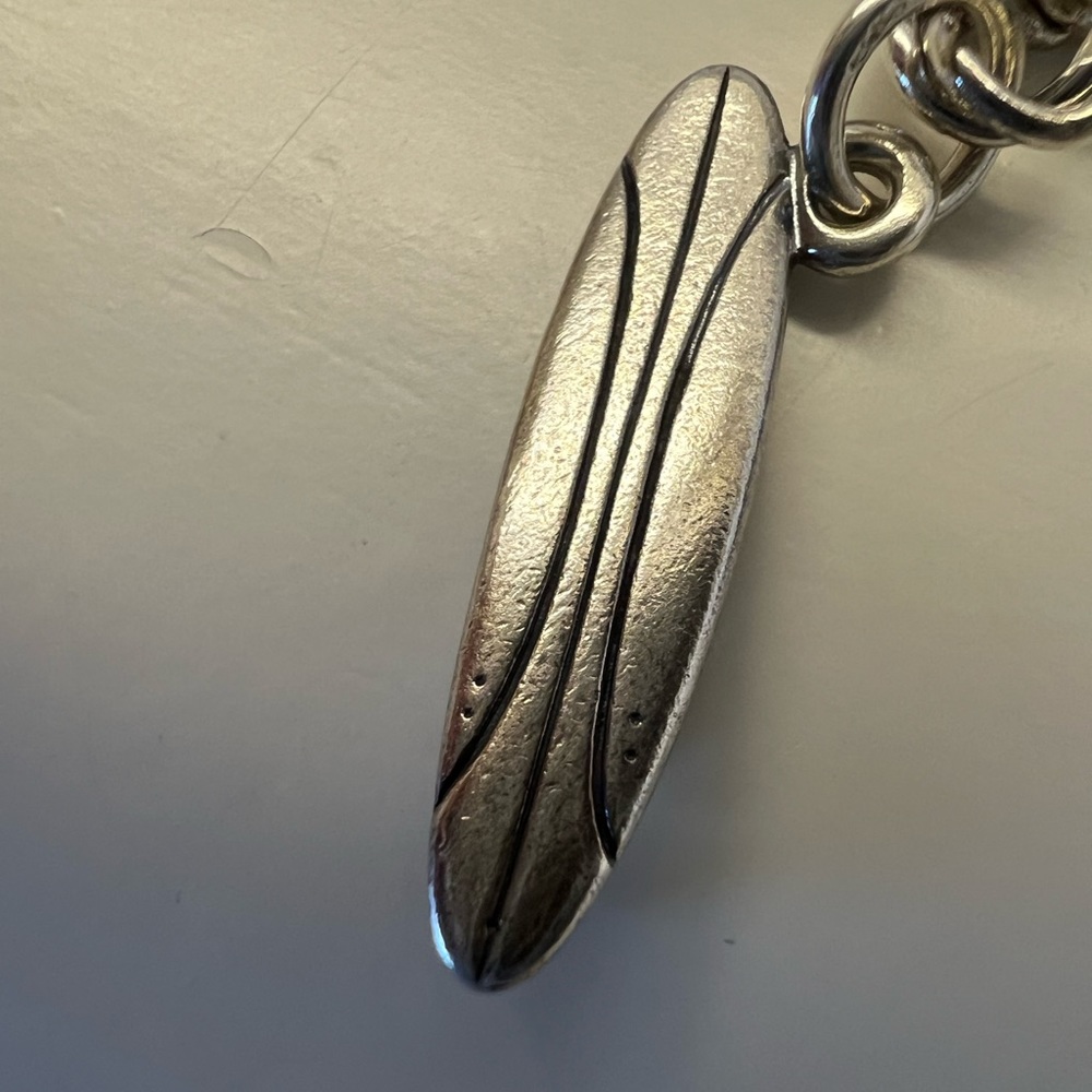 Rare And Retired James Avery Surfboard Silver Charm Gem